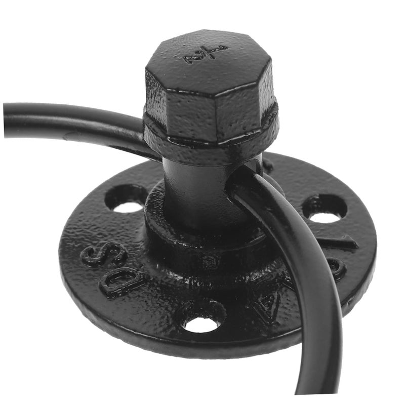 Black Iron Wall Mounted Towel Ring Holder Vintage Bathroom Rack Space Saving - Image 5