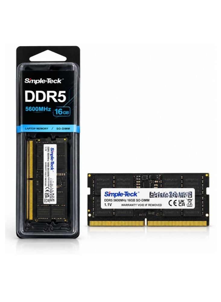 Simple-Teck DDR5 16GB Laptop RAM 5600MHz SO-DIMM Memory Module | High-Speed DDR5 Notebook Memory Upgrade | 16GB Capacity | 1.1V - Image 1