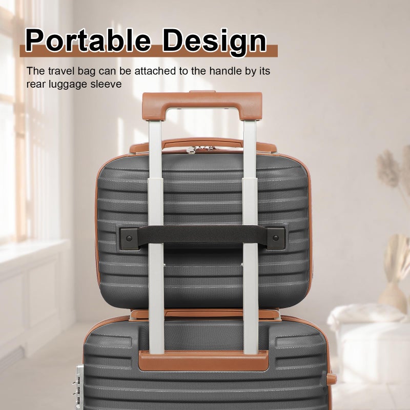 Joyway Carry On Luggage 20 Inch Expandable Suitcase with Spinner Wheel, 4 Piece Hard Shell Luggage Set with TSA Lock(Grey brown) - Image 3