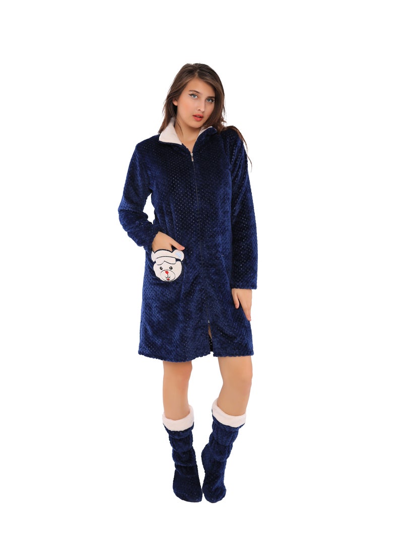 Dadoush Women's short nightgown with warm socks from Daadouch