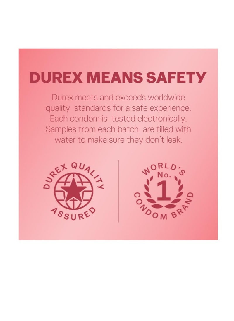 Durex Play Thin Flavored Condoms, Pack of 3 x 12 pc Each, 36 pieces - Bubblegum With Chocolate Plus Strawberry  - Image 3