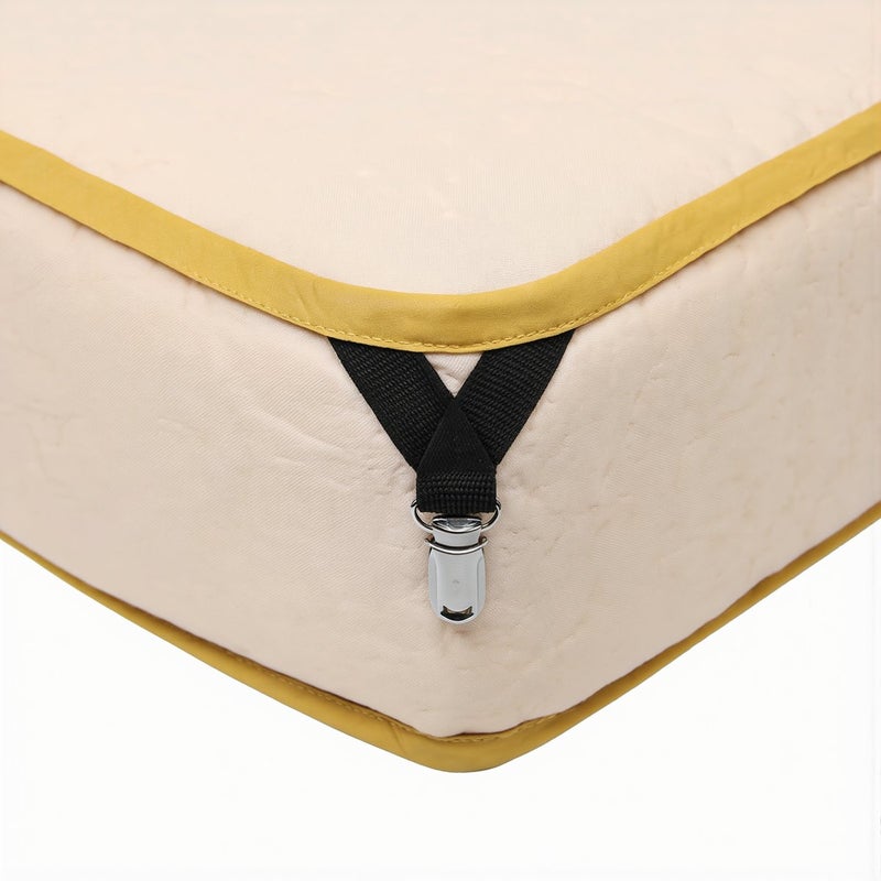 Bed Sheet Clips Adjustable Elastic Fasteners Non Slip Metal Clips White 4 Pack - Image 5