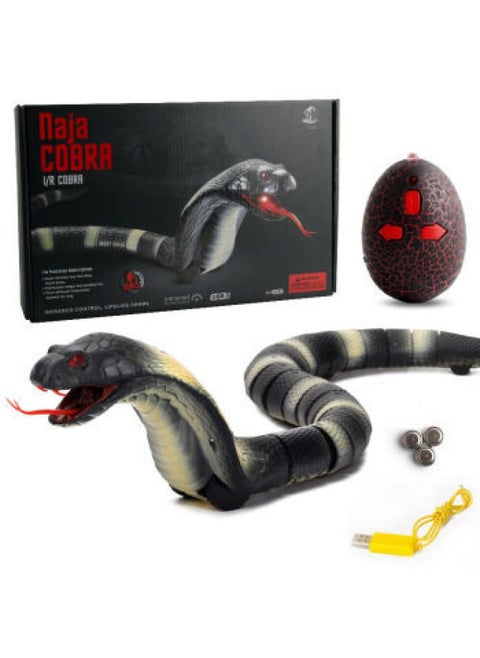 Children's Electric Trick Simulation Reptile Remote Control Infrared Intelligent Induction Mouse Funny Cat Toy-Color:8808A-B Infrared Remote Control Snake Black 380 Grams Volume Weight 997 Grams