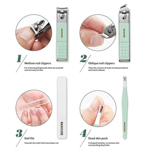 MOTEGRITY Motegrity 16 IN 1 Manicure Set Stainless Steel Professional Manicure Set Nail Cutter For Women Nail Scissors Luxury Grooming Kit Manicure Pedicure Kit For Women Nail Acne Remover needle MultiColor - Image 3