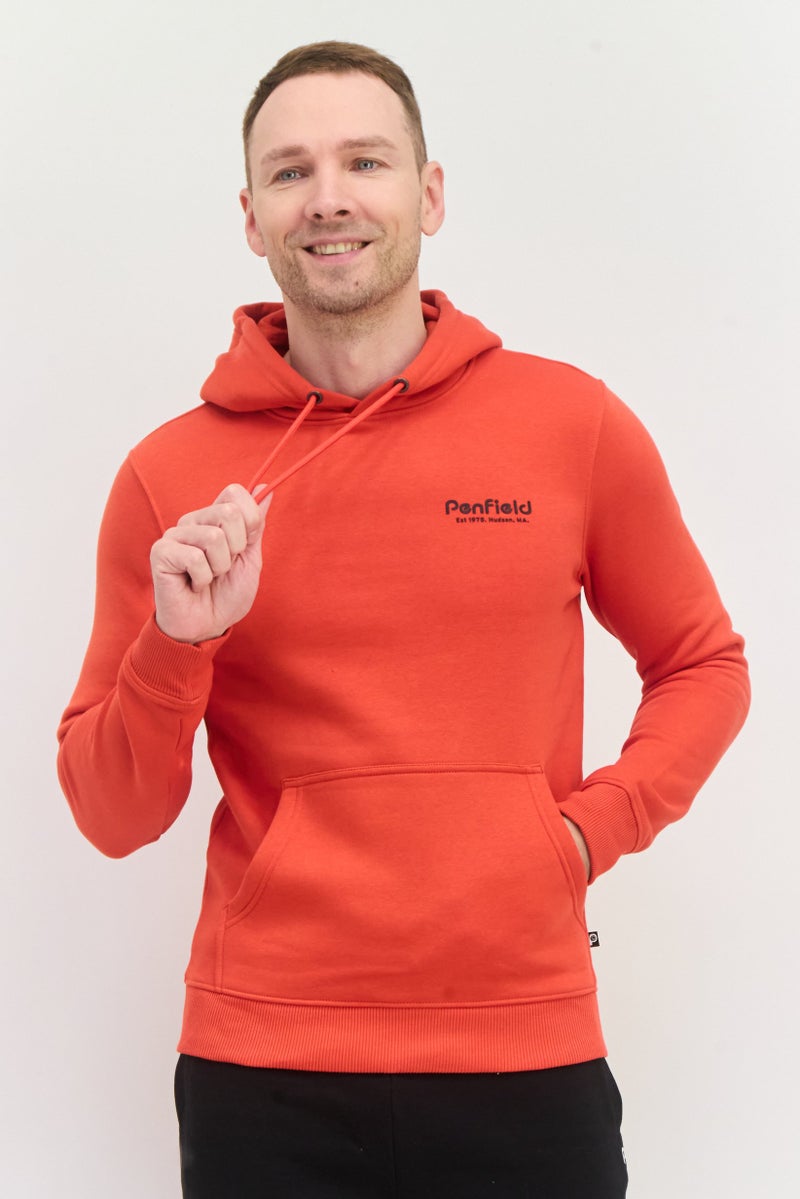 Penfield سويت شيرت بقلنسوة بأكمام طويلة للرجال، أحمر - Image 1