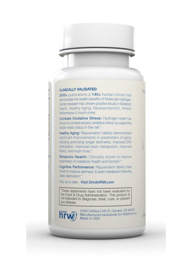 DRINK HRW - Molecular Hydrogen Water Tablets Helps Take Control Of Your Body Fast Fatigue Recovery Mental Clarity Clinically Validated And Safe Hydrogen Tablet Drink Hrw Rejuvenation Unflavored 60 Ct - Image 1