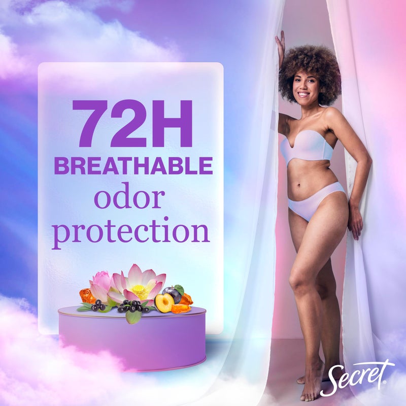 Secret Fresh Antiperspirant Deodorant for Women, 72hr Breathable Sweat & Odor Protection, Instant Freshness & Gentle, PH Balancing Minerals, Invisible Solid, Moonlight Orchid Scent, 2.6 oz - Image 3