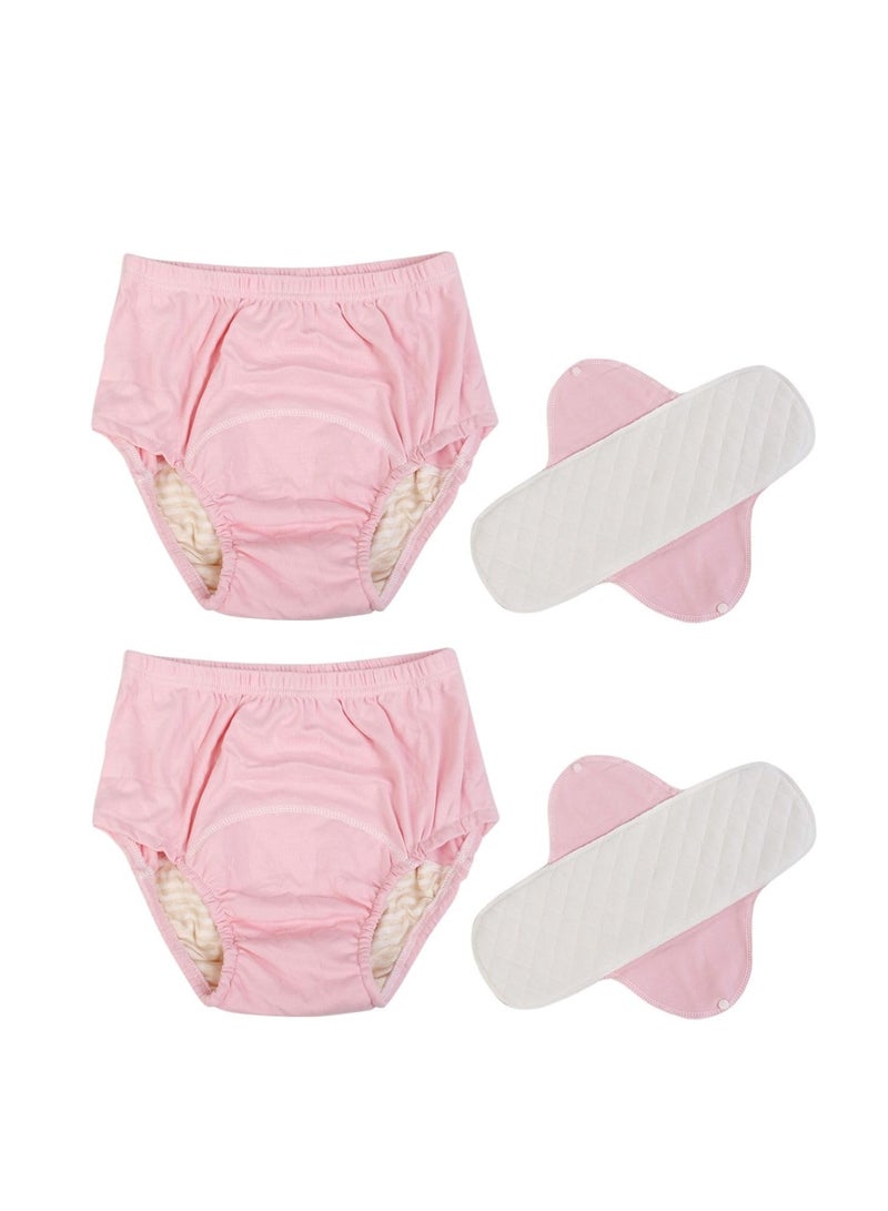 Excefore Incontinence Underwear for Men and Women TPU Leakage-Proof Adult Cloth Diaper Nappy with Inserts Reusable and Washable Absorbent Urinary Briefs for The Elderly Disabled Postpartum L Pink - Image 1