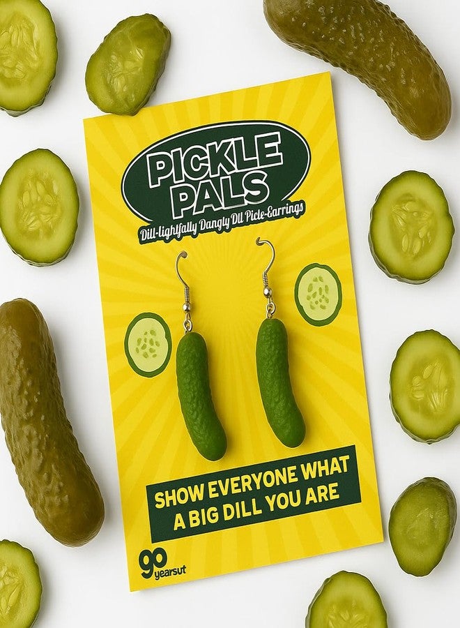 Gears Out Pickle Pals Pickle Earrings - Funny Realistic Dill Pickle Earrings for Ladies Gag Gift for Pickle Lovers Stocking Stuffers Unique Dangle Earrings for Women - Image 2