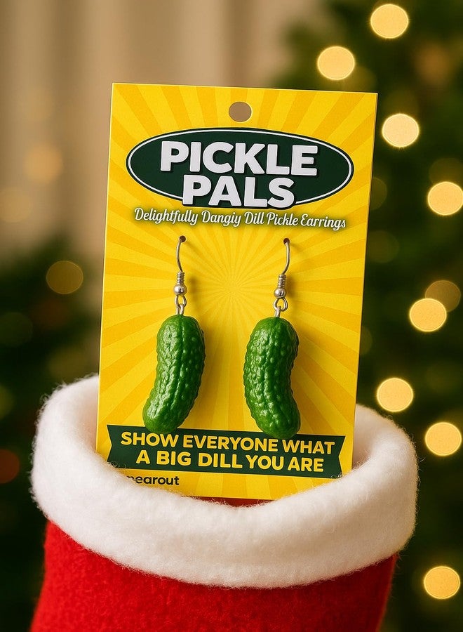 Gears Out Pickle Pals Pickle Earrings - Funny Realistic Dill Pickle Earrings for Ladies Gag Gift for Pickle Lovers Stocking Stuffers Unique Dangle Earrings for Women - Image 5