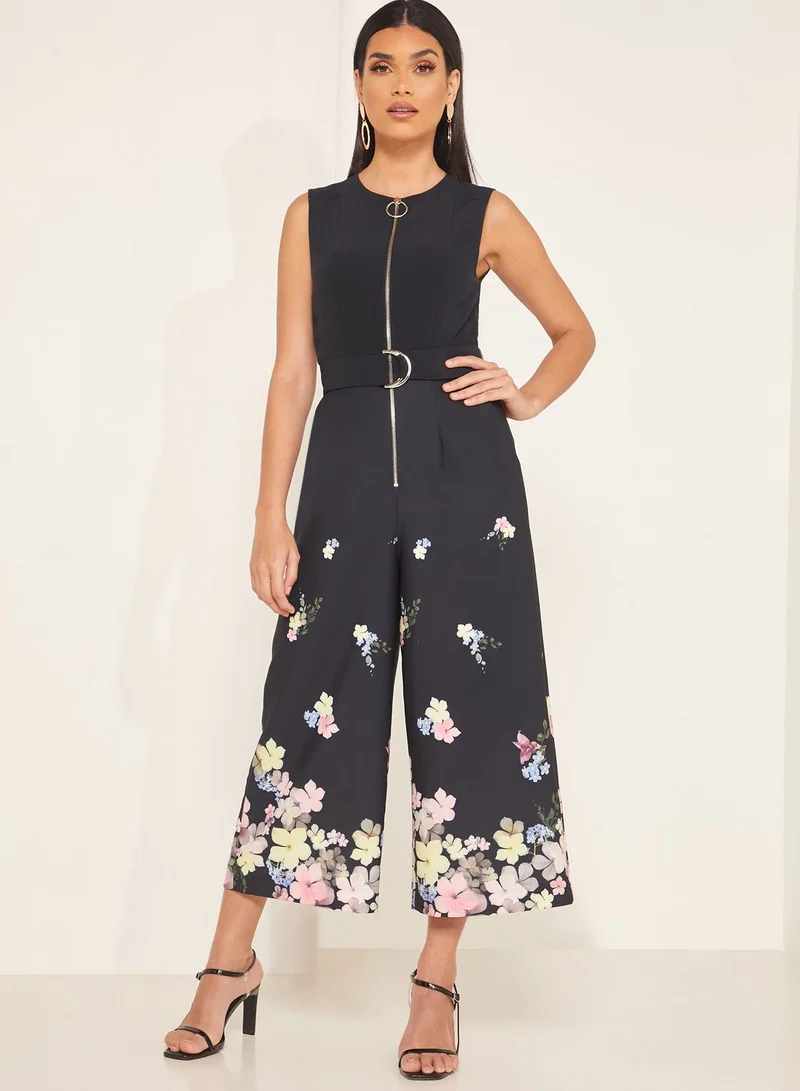 Ted Baker Cosetee Floral Print Zip Detail Jumspuit