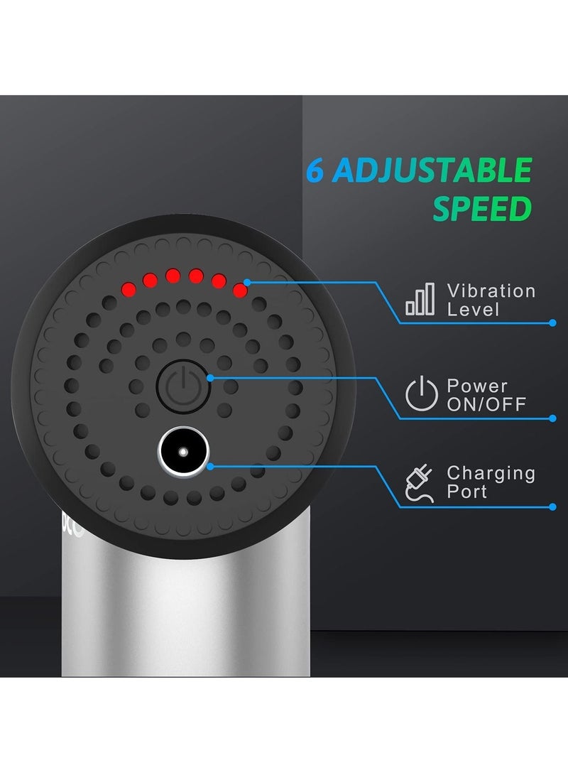 ELTRAZONE Massage Gun Deep Tissue Percussion Back Muscle Massager for Athletes, 6 Speed Super Quiet Handheld Body Relaxation Electric Massage Gun with 4 Massage Heads - Image 2