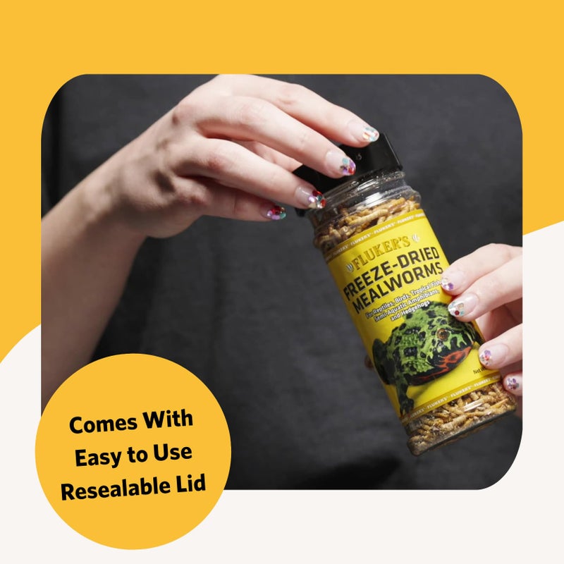 Fluker's Freeze Dried Insects, Nutrient, Packed Mealworms, Ideal for Lizards, Reptiles, Birds, Fish, Hedgehogs, 1.7 oz - Image 5