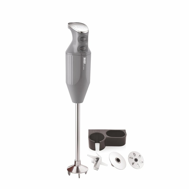 BOSS Plastic Platinum Portable Hand Blender 180 Watts | Variable Speed Control | 2 Years Warranty | Easy To Clean And Store | Isi-Marked, Grey - Image 1