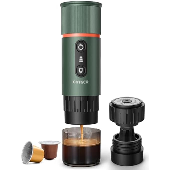 rayihni Portable Espresso Machine 20 Bar SelfHeating Battery Espresso Machine 13500 Mah  80 Ml Coffee Machine To Go Compatible With Nespresso Capsules  Camping Car Office  Green - Image 2