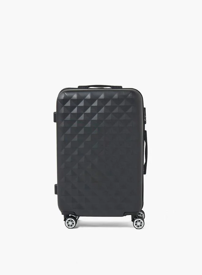 وايف Textured Hardcase Luggage Trolley With Retractable Handle - 24 Inches Check-In Bag