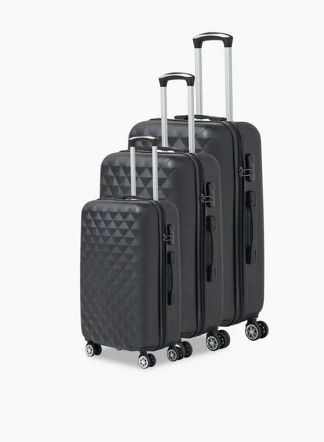 وايف Textured Hardcase Luggage Trolley With Retractable Handle - 24 Inches Check-In Bag