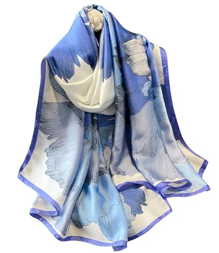 NUWEERIR Womens 100% Large Mulberry Silk Scarf Long Satin Scarf Fashion Lightweight Wraps - Image 4