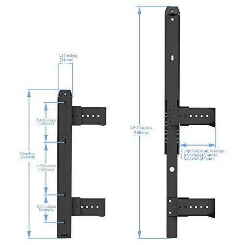 FRMSAET Heavy Duty Metal 14 inches Drawer Slides Ball Bearing 3/4 Extension Rails Underdesk Keyboard Slide Cabinet Furniture Drawer Hardware Accessories with Adjustable Height Bracket. (Black) - Image 4