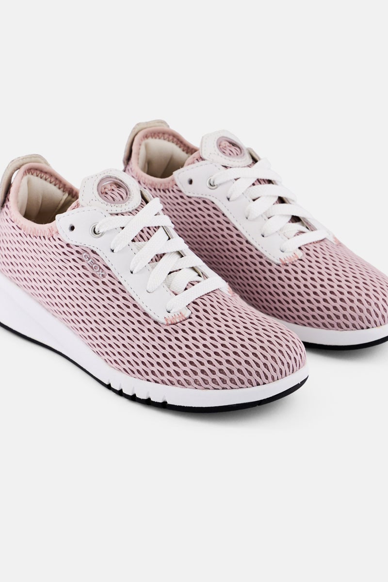 GEOX Women Lace Up Casual Sneaker, Pink  - Image 3
