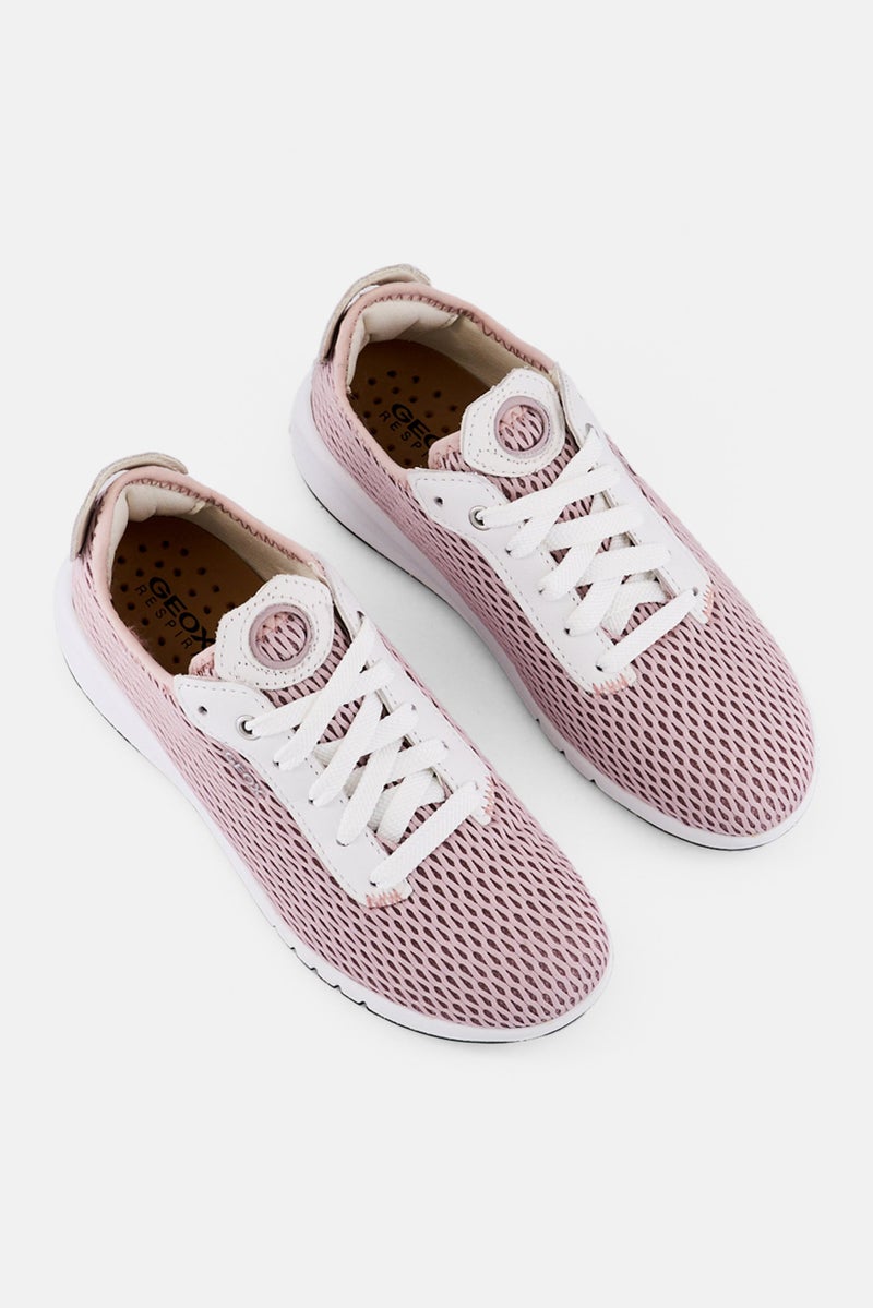 GEOX Women Lace Up Casual Sneaker, Pink  - Image 4