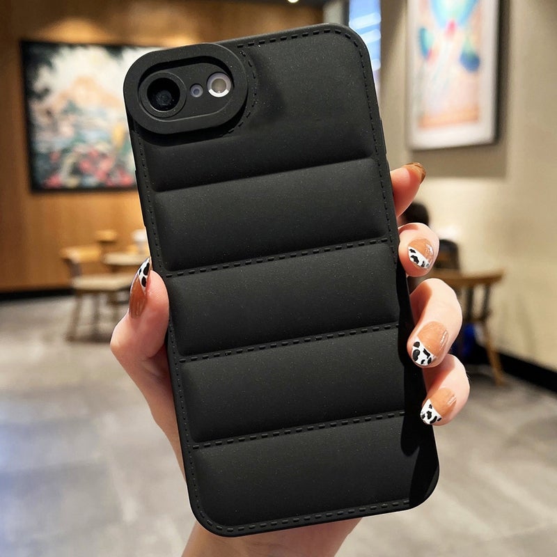 HuHa Protective Cover For iPhone SE 2022 / SE 2020 Eiderdown Airbag Frosted TPU Phone Case(Black) - Image 1
