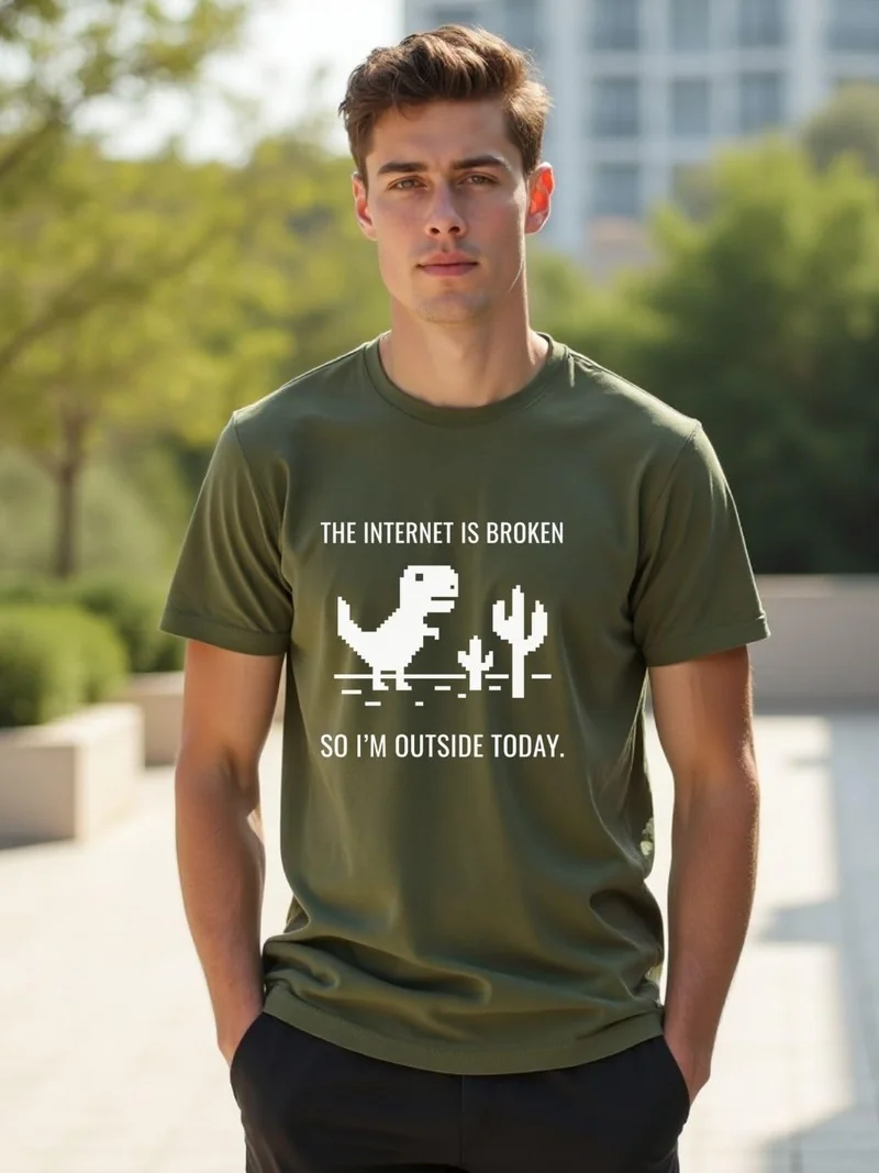 نوبيرو Men's Cotton Regular Fit Letter Print T-Shirt