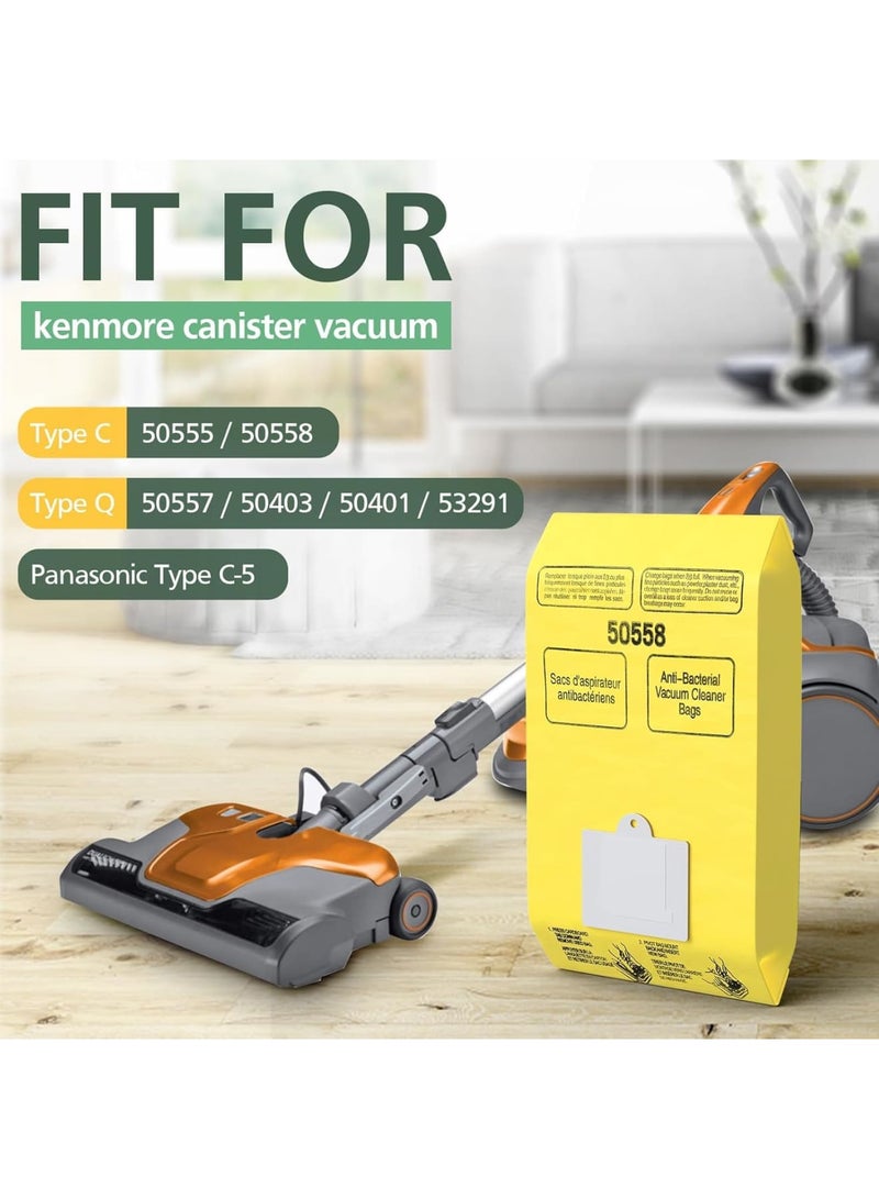 SYOSI Vacuum Bags for Kenmore Vacuum, HEPA Filtration Replacement Bags, Compatible with Canister Models Type C/Q 5055, 50555-50558 & C-5/C-18/53292, Fits 200/400/600/700/800 Series (15-Pack) - Image 2