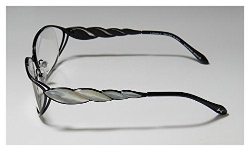 Koali 6981k Womens/Ladies Designer Full-rim Eyeglasses/Glasses (53-18-130, Black / Opal) - Image 4