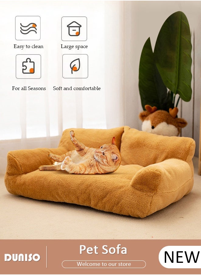 DUNISO Fluffy Kennel Dog Bed, Pet Sofa Bed, Pet Couch Bed, Dog Bed Crate Pad, dog bed for Pet Dogs, Pet Couch Bed with Non-Slip Bottom,  Durable Dog Bed Kennel, Rectangle Dog Bed for Large Medium Small Dogs  - Image 1