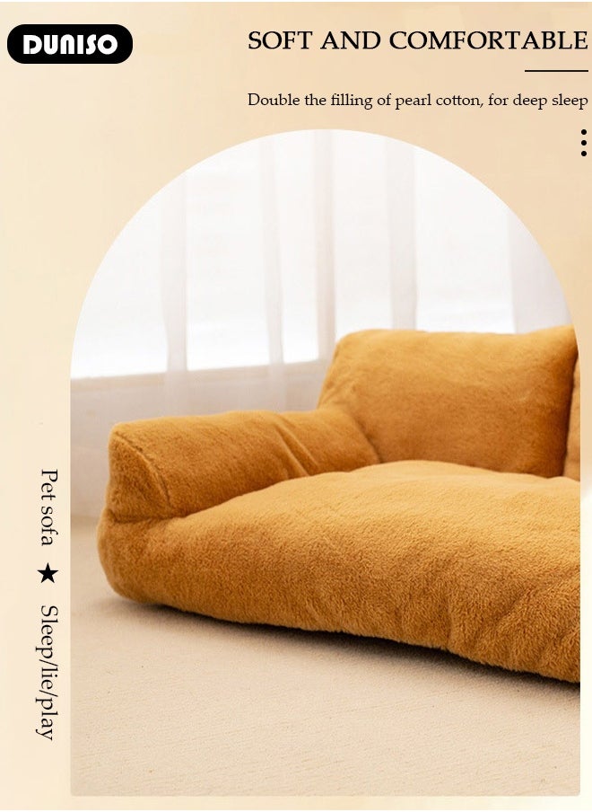 DUNISO Fluffy Kennel Dog Bed, Pet Sofa Bed, Pet Couch Bed, Dog Bed Crate Pad, dog bed for Pet Dogs, Pet Couch Bed with Non-Slip Bottom,  Durable Dog Bed Kennel, Rectangle Dog Bed for Large Medium Small Dogs  - Image 4