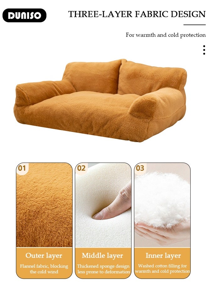 DUNISO Fluffy Kennel Dog Bed, Pet Sofa Bed, Pet Couch Bed, Dog Bed Crate Pad, dog bed for Pet Dogs, Pet Couch Bed with Non-Slip Bottom,  Durable Dog Bed Kennel, Rectangle Dog Bed for Large Medium Small Dogs  - Image 5