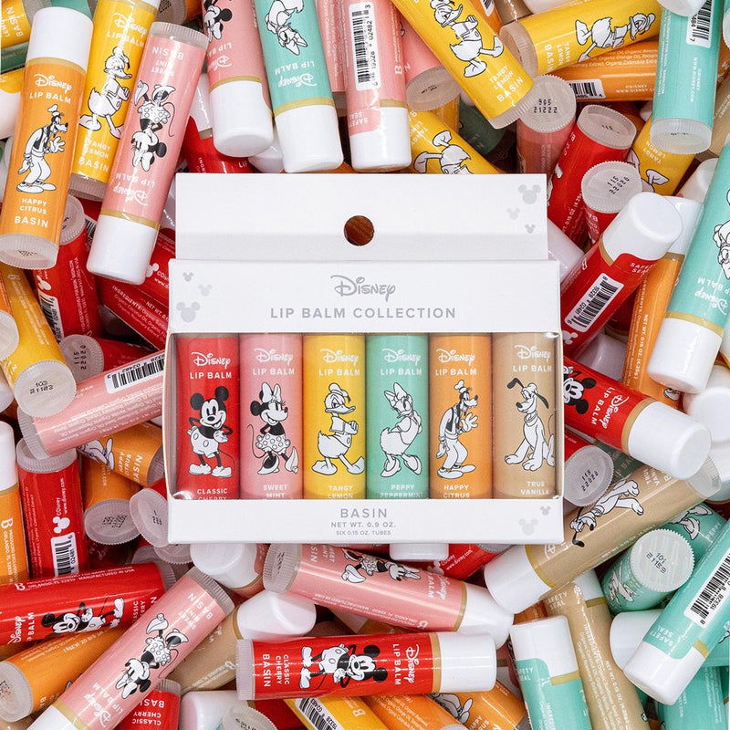Basin Disney Mickey Mouse & Friends Lip Balm Collection | 6 Pack Classic Flavors (Cherry, Mint, Lemon, Peppermint, Citrus, Vanilla) | Organic Clean Beauty, Official Disney, Made in USA - Image 3