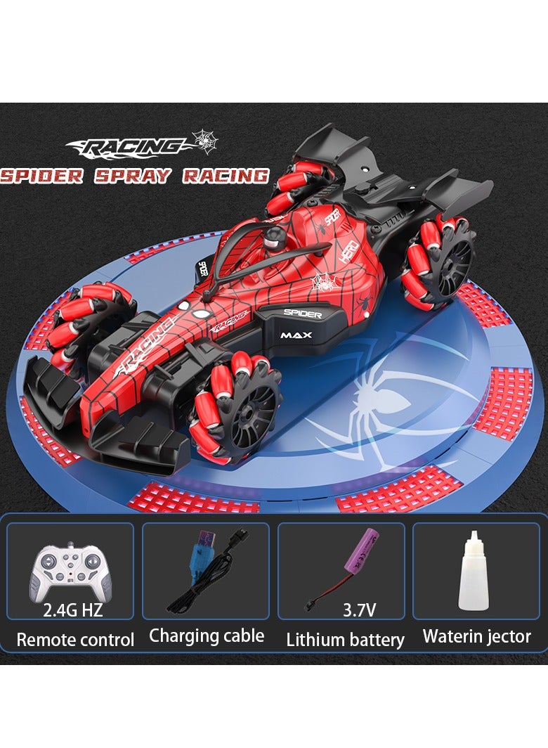 RAKAY 2.4 GHz Remote Control Car High-Speed 360° Rotating Stunt Racer, F1 Racing Style, with Spray, Music, and Lights, Toy Suitable for Children Aged 8 to 12 (Red) - Image 1