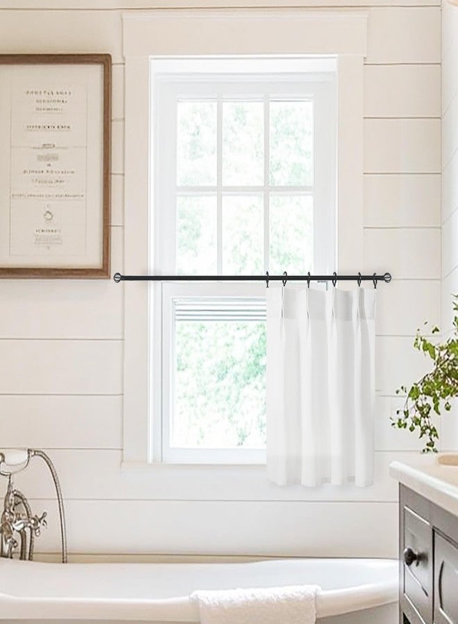 Lino Rosa Half Curtains for Windows,Classroom Door Window Cover Sheer Privacy Linen White Cafe Tier Mini Bistro Cabinet Curtains for Under Kitchen Sink,20 Inch Length - Image 5