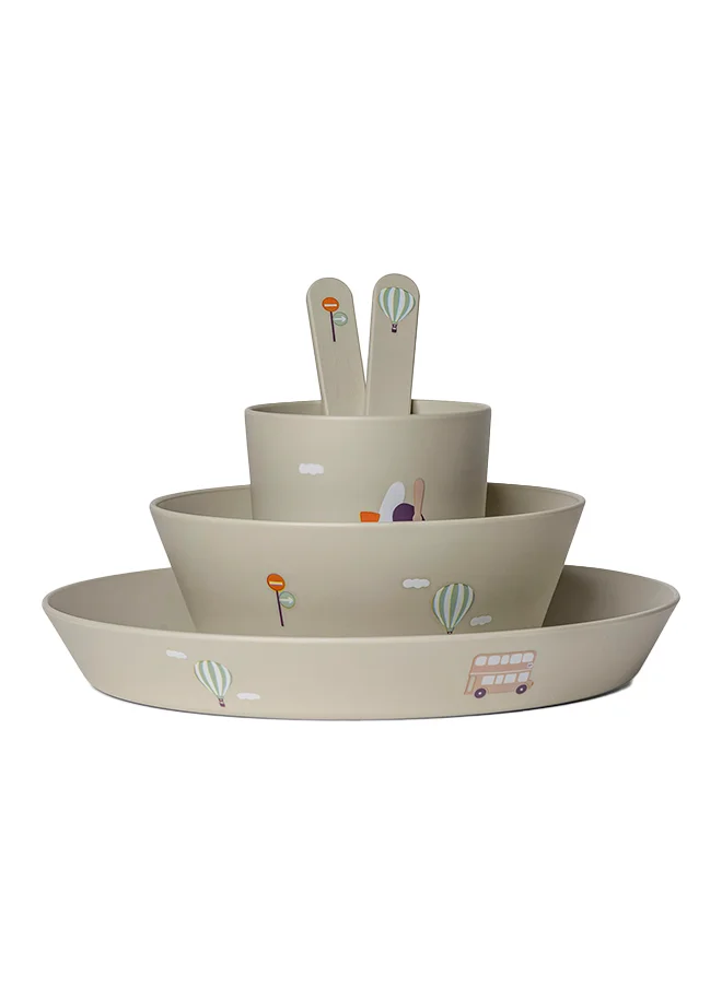 Citron Unbreakable Tableware Set, 100% Organic, Reusable, Biodegradable, Environment Friendly, And Unbreakable - Vehicles