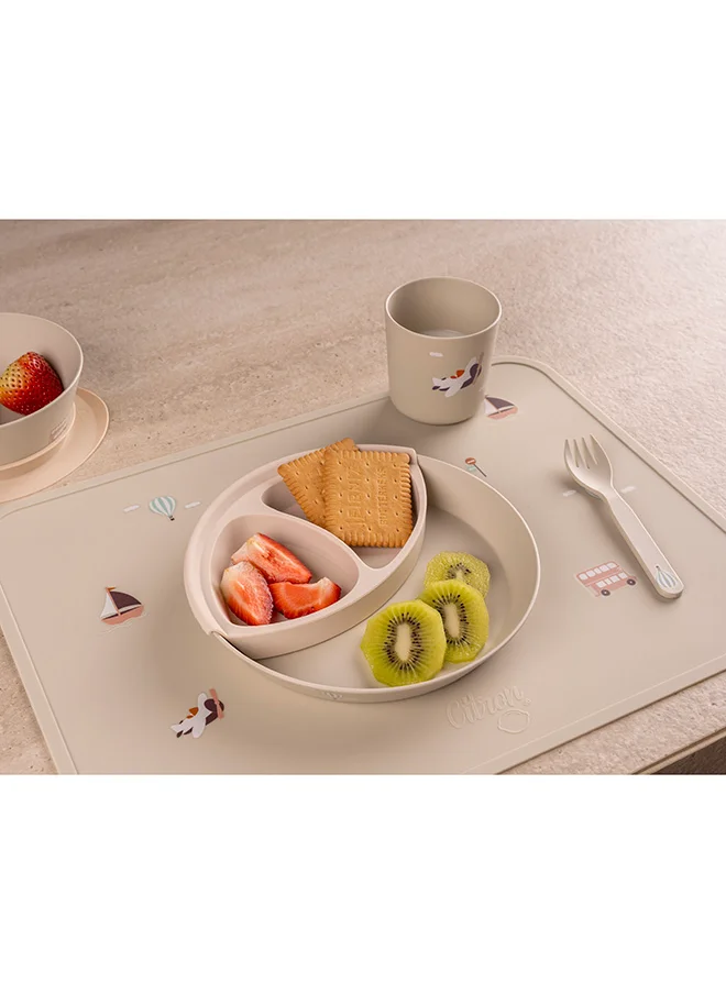 Citron Unbreakable Tableware Set, 100% Organic, Reusable, Biodegradable, Environment Friendly, And Unbreakable - Vehicles