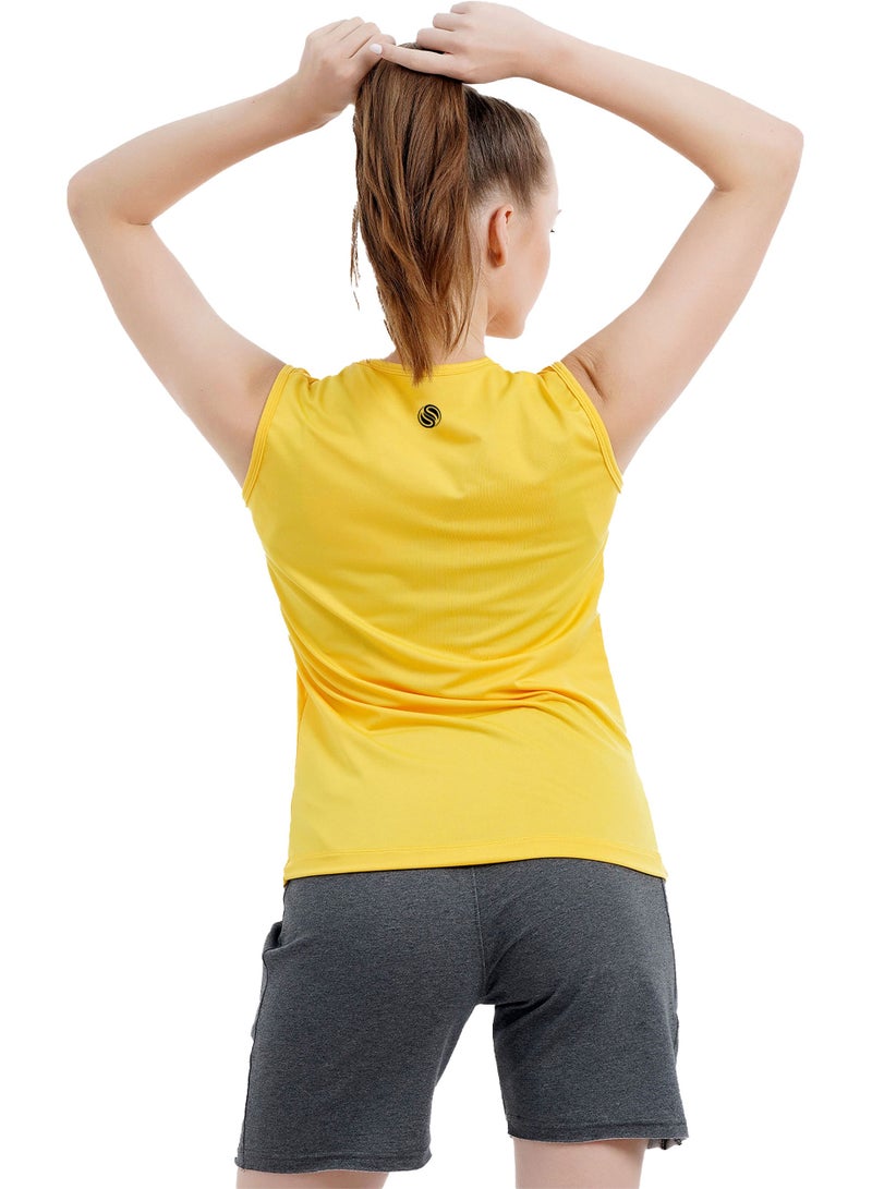Selecta Now Ladies Sleeveless Cotton Yellow T-Shirt Breathable Tank Top Soft Stretchable Women’s T Shirt Ideal for Hot Climate  - Image 2