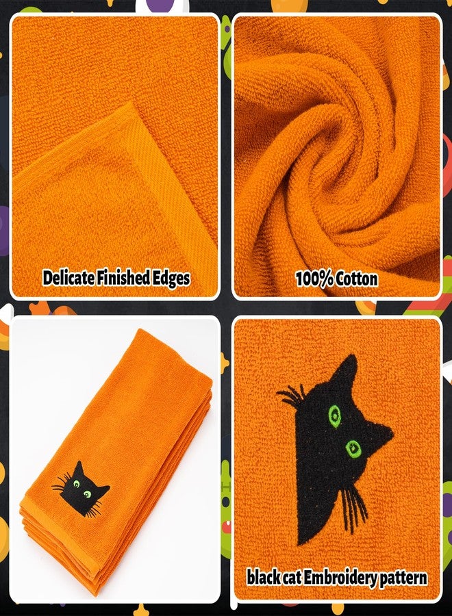 وولاين مناشف يد من والين بتصميم قطة سوداء صغيرة بعيون خضراء، مصنوعة من القطن المطرز، مناسبة للحمام، ماصة لليدين، للتجفيف والتنظيف والطبخ، مقاس 29.5 × 13.7 بوصة، 3 قطع - Image 3