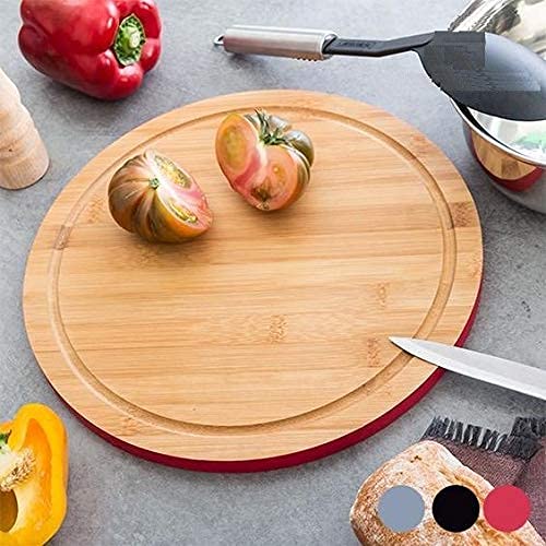 Niyanta Chopping Tray Round Bamboo Cheese BoardFruit Vegetable Cutting Slicing Board PadPlywood Chopper PlatePizza Serving Tray Cake StandBread Veg Food Cutting Platter for Kitchen - Image 2