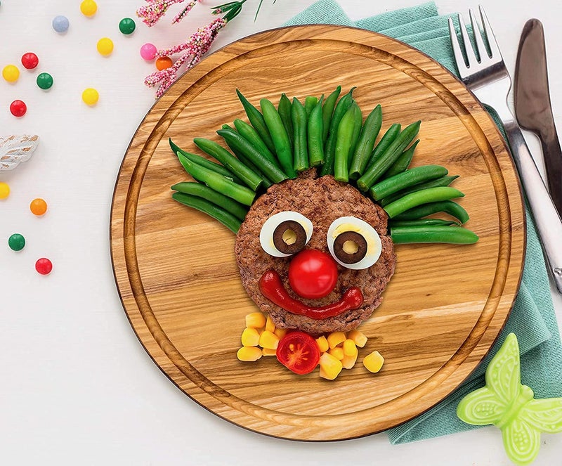 Niyanta Chopping Tray Round Bamboo Cheese BoardFruit Vegetable Cutting Slicing Board PadPlywood Chopper PlatePizza Serving Tray Cake StandBread Veg Food Cutting Platter for Kitchen - Image 1
