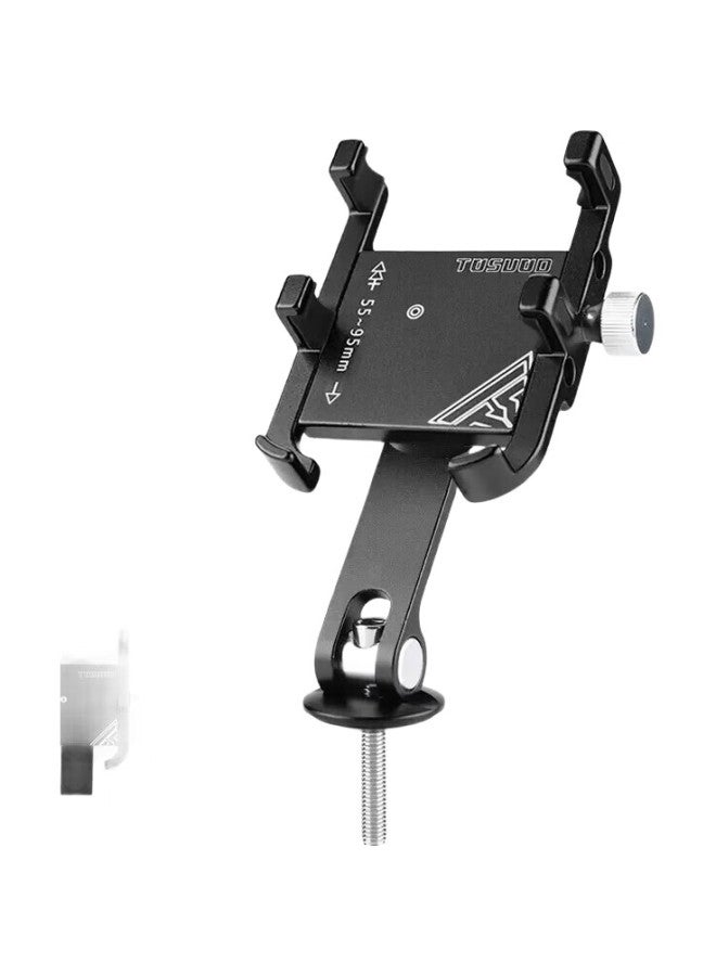 TOSUOD Bicycle Aluminum Alloy Phone Mount Navigation Bracket For Video Recording, Mountain And Road Bike, Black - 360° Rotation - Image 1
