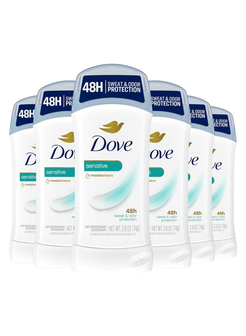 Dove Invisible Solid Antiperspirant Deodorant Stick for Women 2.6 Ounce (pack of 6) - Image 1