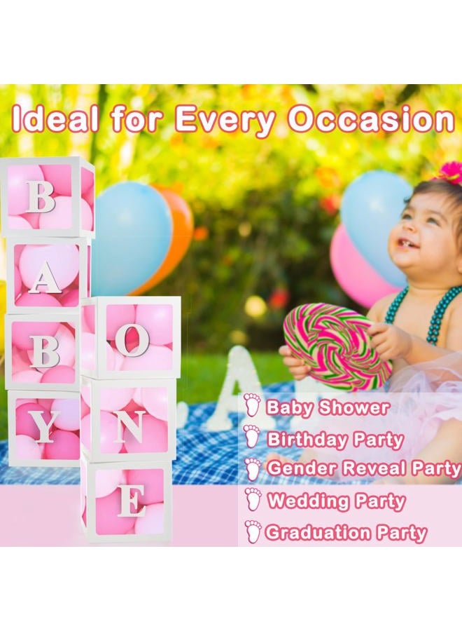 Lovelite 7PCS White Transparent Balloon Boxes, Baby Boxes with Letters for Baby Shower, Custom Name Boxes Backdrop for Bride Wedding Birthday Boy Girl Gender Reveal Graduation Party Decor - Image 5