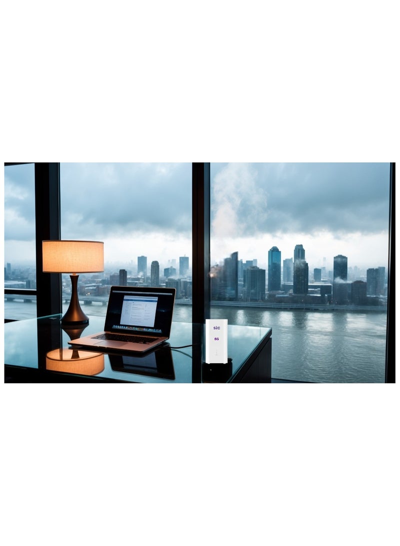 اس تي سي راوتر 5G فايف جي،H155-383 CPE 5 واي فاي 6، سرعة تصل الى 3600 ميغا بت بالثانية، يعمل على شبكة اس تي سي فقط | أبيض - Image 4