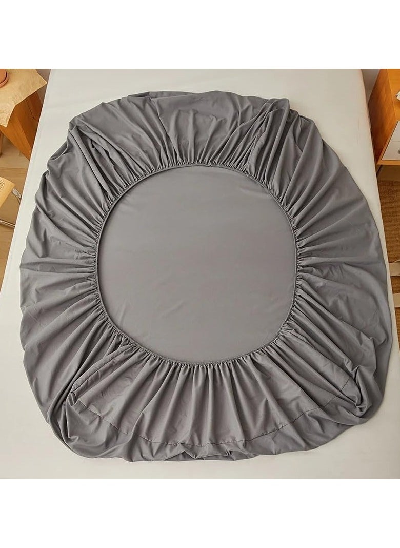 QBED QBED Plain Fitted Sheet Set for Hotels, Homes & Touristic Villages 3 Pieces (120 * 200 * 30 cm, Grey)  - Image 2