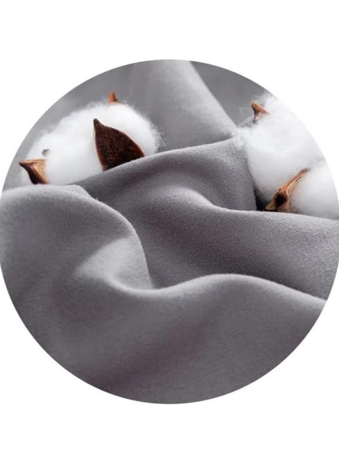 QBED QBED Plain Fitted Sheet Set for Hotels, Homes & Touristic Villages 3 Pieces (120 * 200 * 30 cm, Grey)  - Image 4