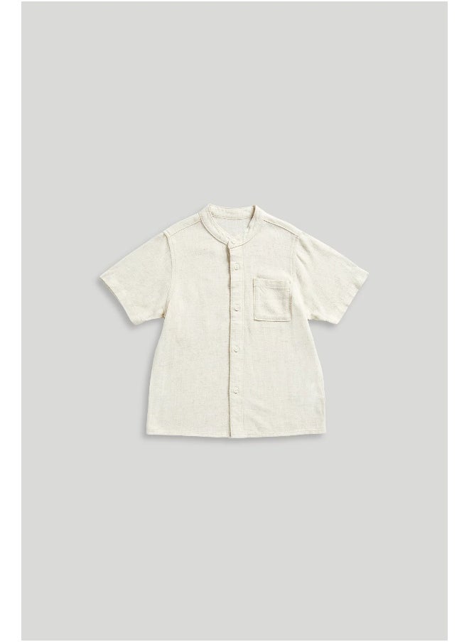 mothercare - Linen Blend Grandad Shirt - Image 1