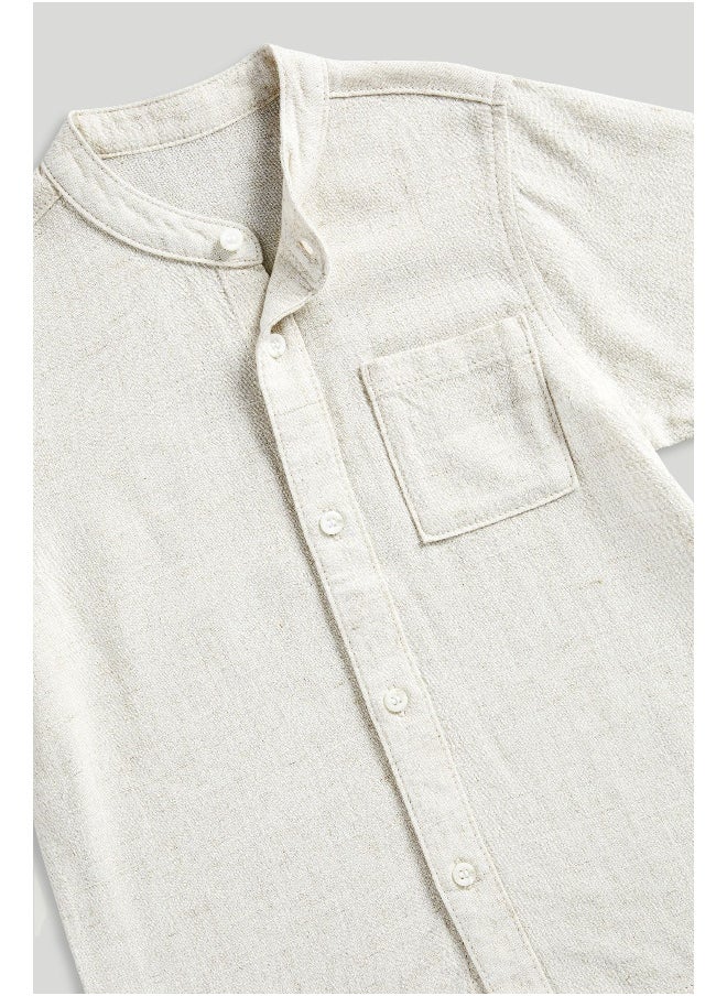 mothercare - Linen Blend Grandad Shirt - Image 1