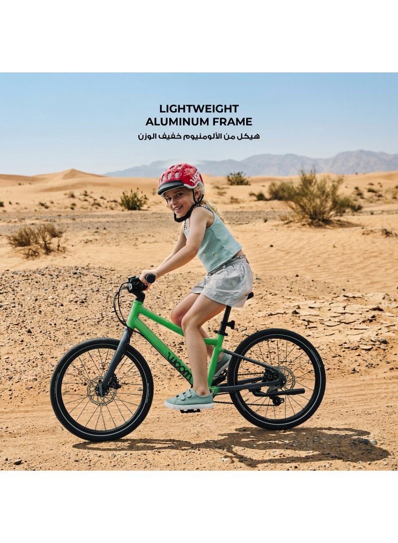 Woom EXPLORE 4 20-Inch Kids Mountain Bike | 20-Inch Wheel Size | All-Terrain Use | 7-Speed Shimano Gearing | Disc Brakes | Lightweight Frame | Jungle Green - Image 3